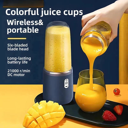 Portable Blender Bottle Electric 6 Blades Multifunction Juice Blender Fresh Juice Smoothie Blender Ice Crushcup Food Processor